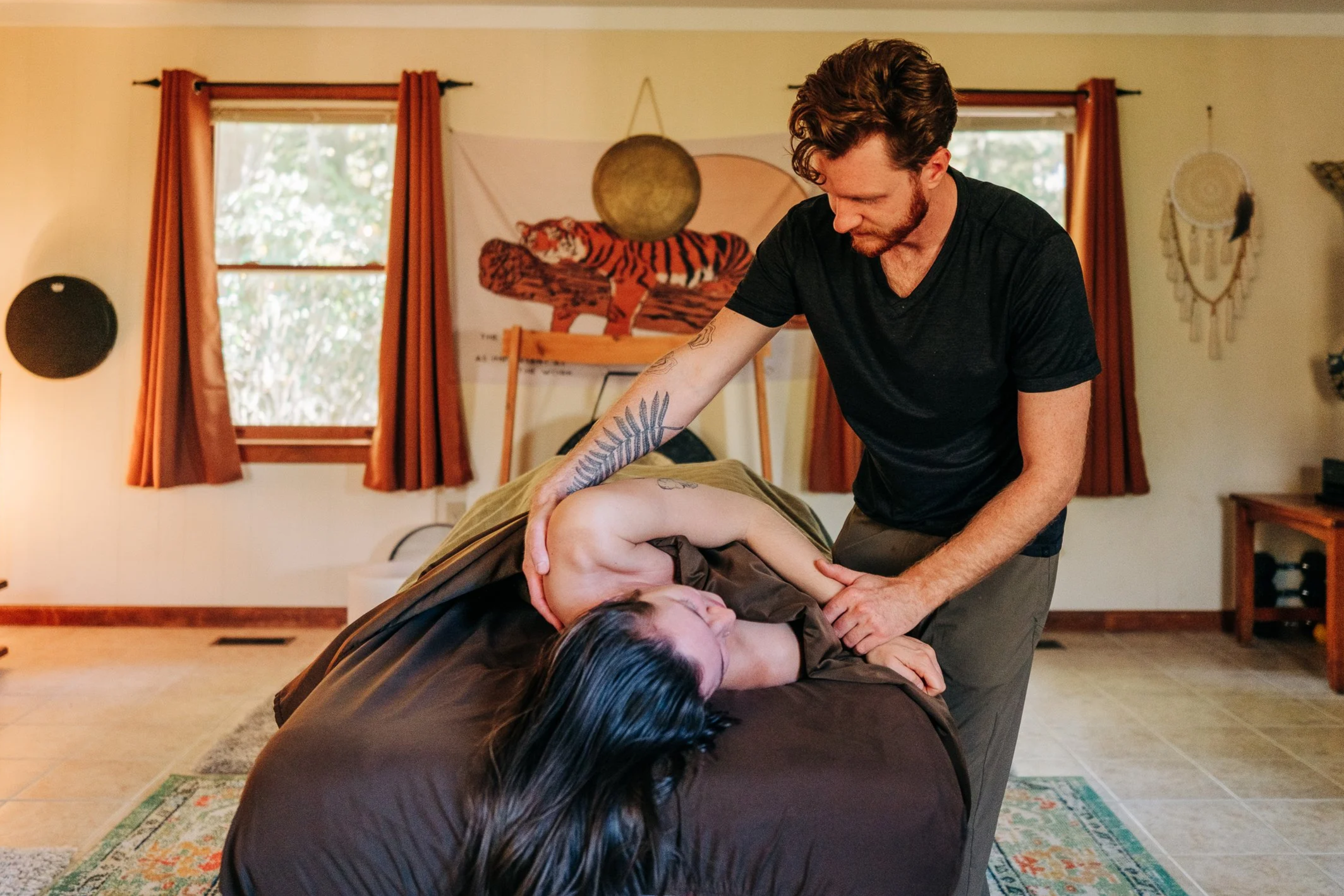 Integrative massage therapy shoulder work at Zen Fox Healing Arts Asheville NC