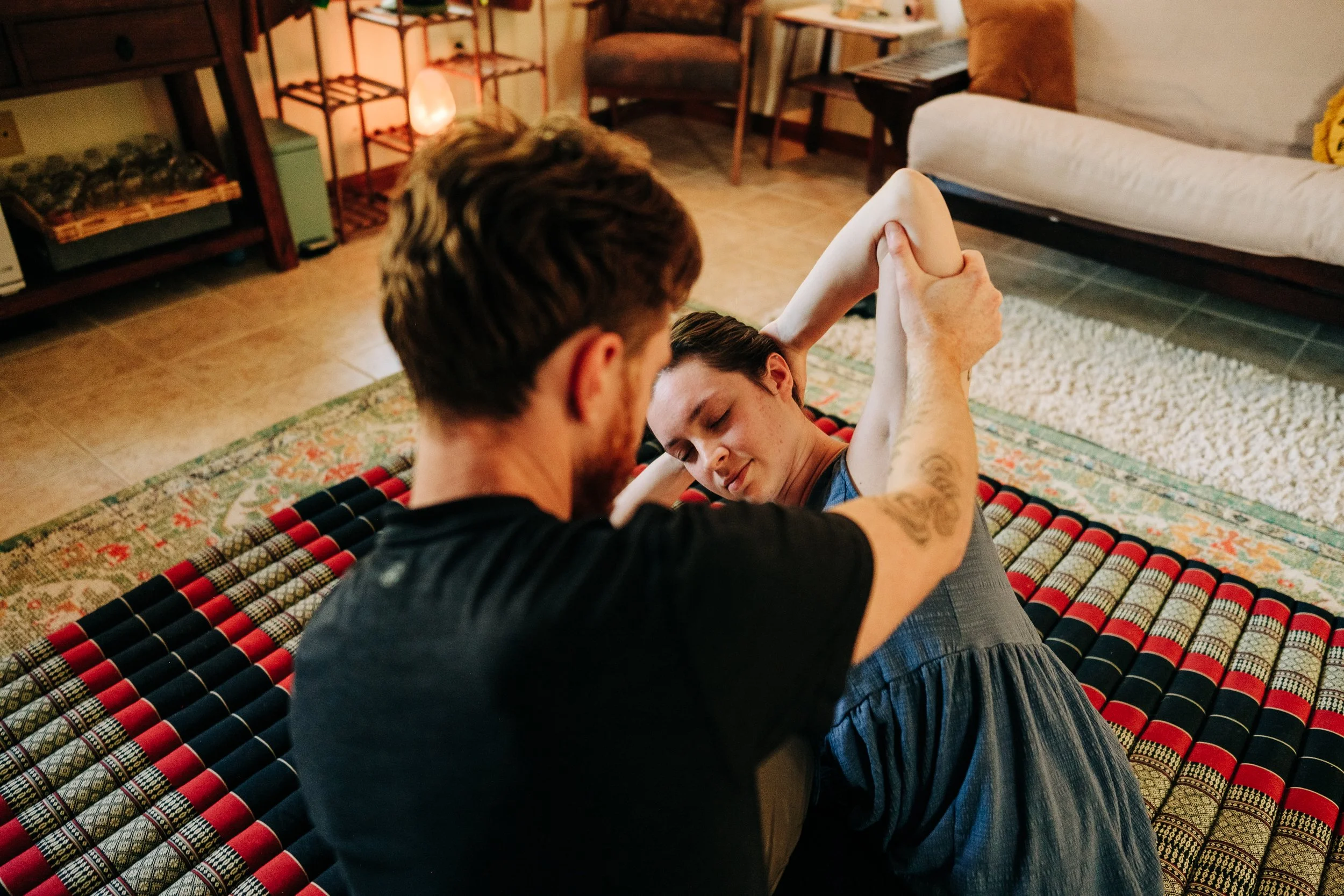 Side-lying Thai massage work